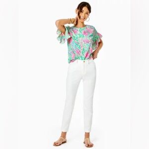 Lilly Pulitzer White Textured Pants